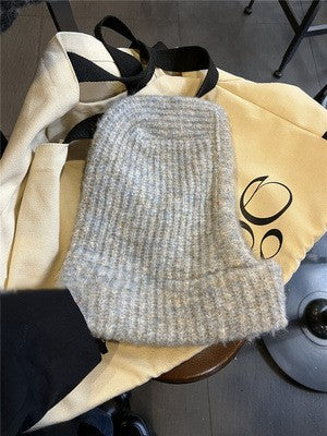 Women's Pure Color Warm Keeping Woolen Cap Scarf