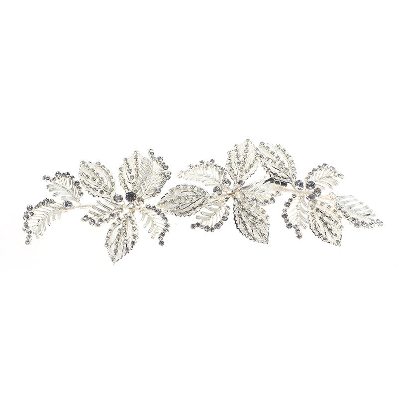Bridal Headwear Barrette Alloy Diamond Inlaid Leaf