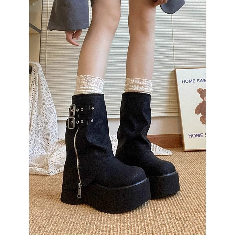 Thick Bottom Autumn And Winter Below The Knee Boots Women