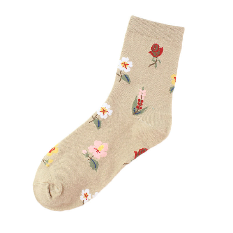 Flower Socks In Medium Tube