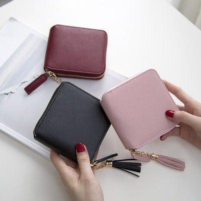 Square zipper wallet ladies coin purse