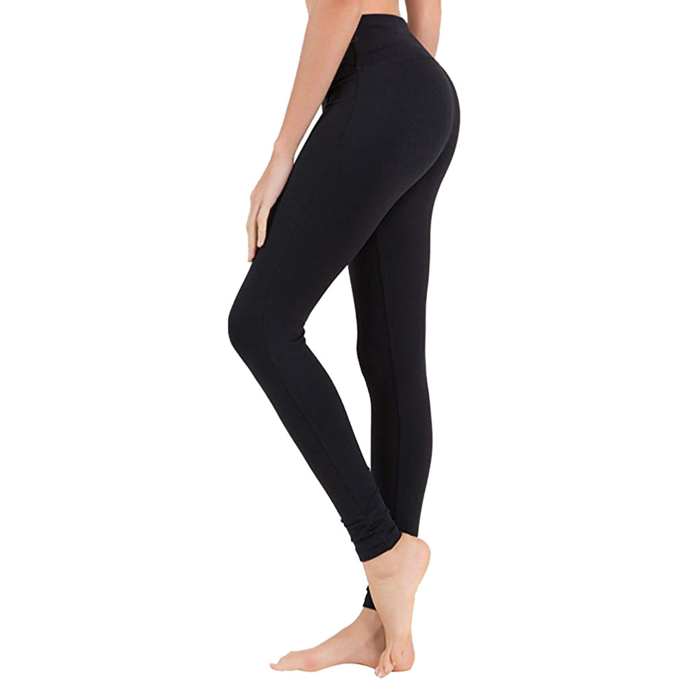 Solid Color High Waist Cropped Leggings