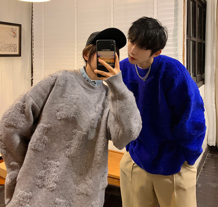Fashionable Sweater New Knitwear Bear Jacquard