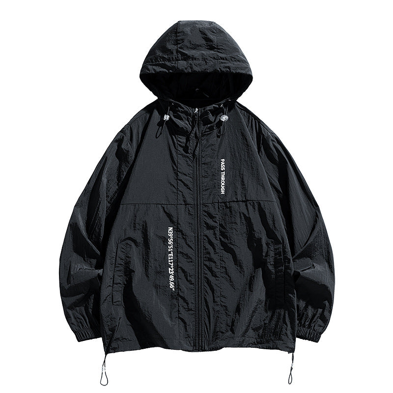 Printed Thin And All-matching UPF50 Sun-protective Clothing Hooded Couple