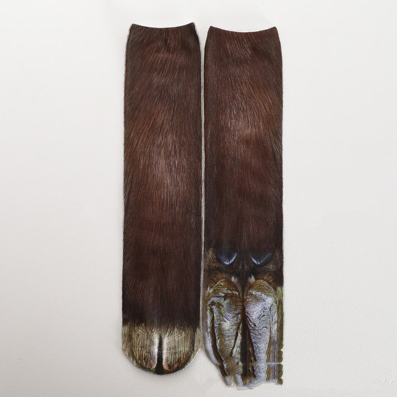 Heat Transfer 3D Printing Socks Animal Hoof Long Tube