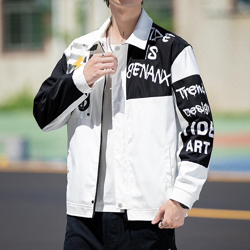 Men's Jacket Coat Loose Fashion Casual Handsome Young Top