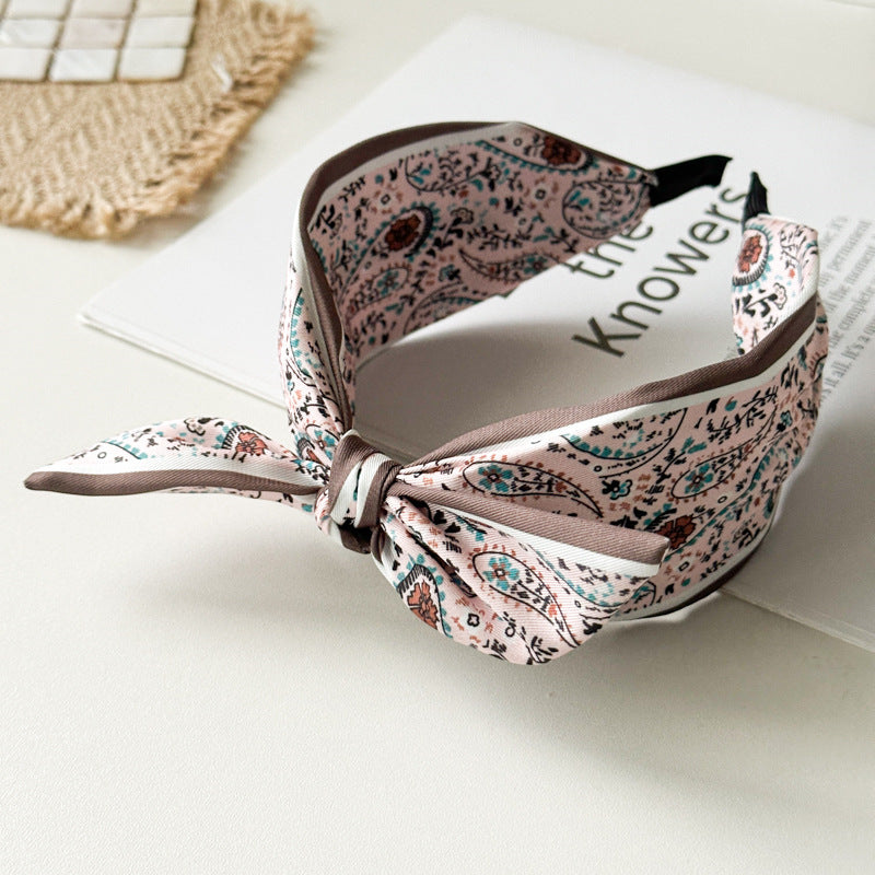 Paisley Fabric Satin Wide Version Hair Band