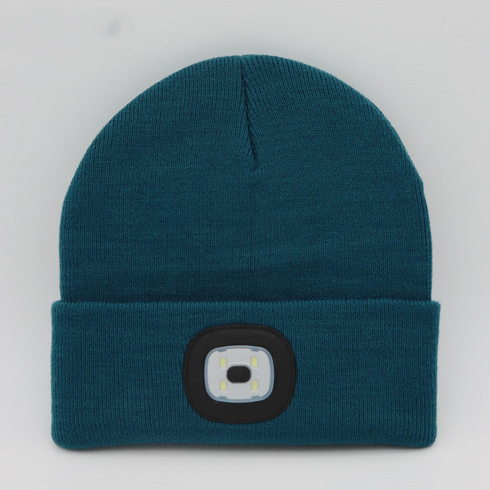 Rechargeable Model Outdoor Sports Dual Light Model LED Light Knitted Hat