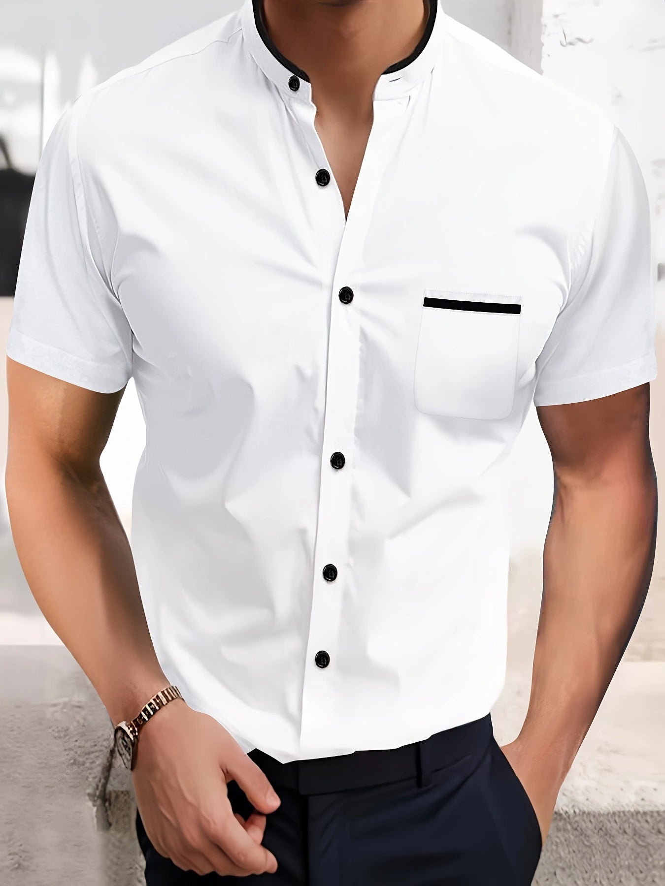 Solid Color Shirt Korean Summer New Button Short Sleeve