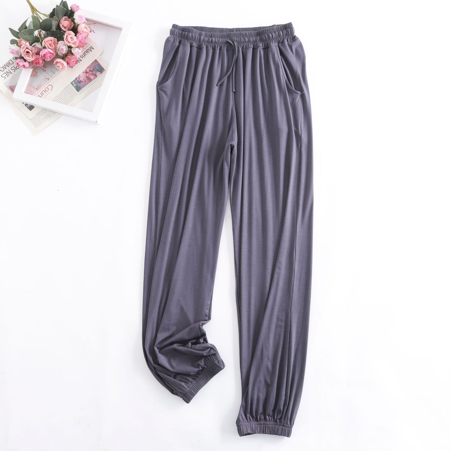 Womens High-waisted Draping Sweatpants For A Slimming Casual Look