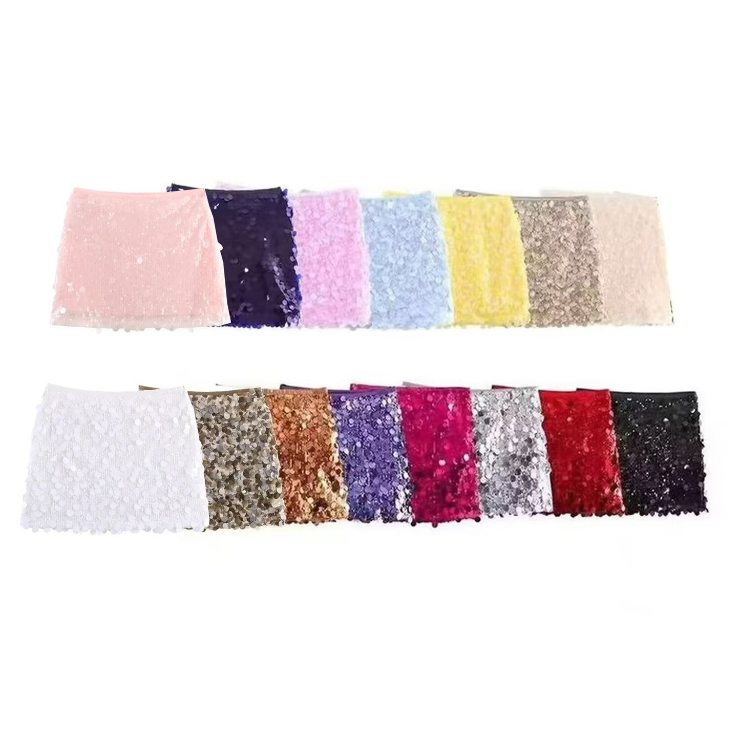 Lady Sequin Decorated Mini Skirt