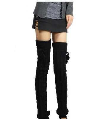Twist Lengthened Over the Knee With Ball Wool Warm Boot Cover