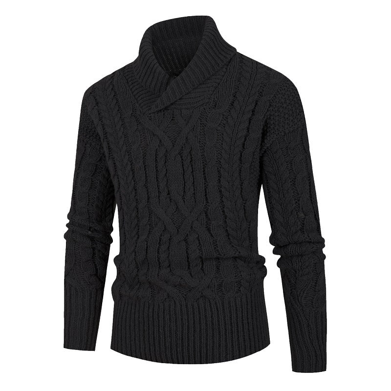 Men's Fashion Knitting Pullover Fried Dough Twist Casual Sweater