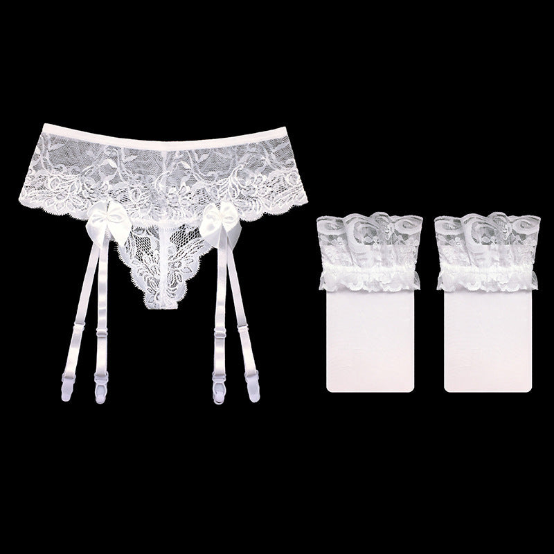 Lace perspective long garter socks
