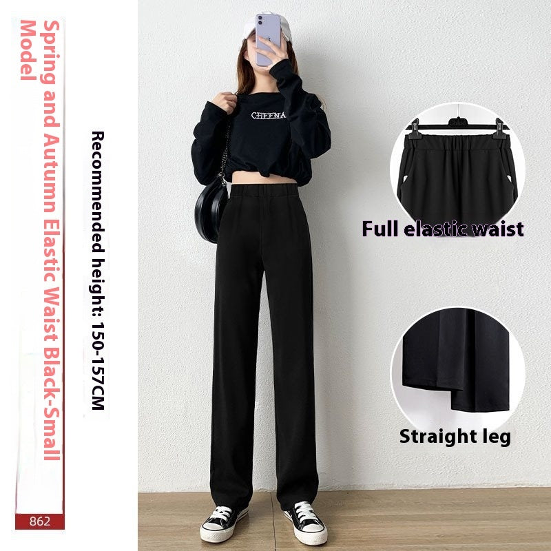 Black Suit Pants Women's Thin Drooping Straight Casual Pants
