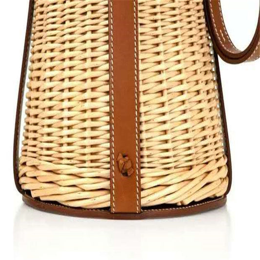 Borsa A Secchio Intrecciata Di Paglia Holiday Beach Bag Tessuta