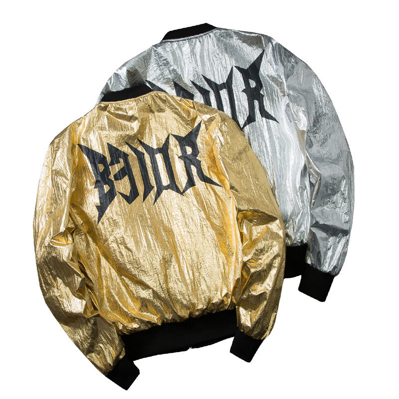 Double-sided wearing hip hop red man pilot jacket male Harajuku style trend baseball uniform