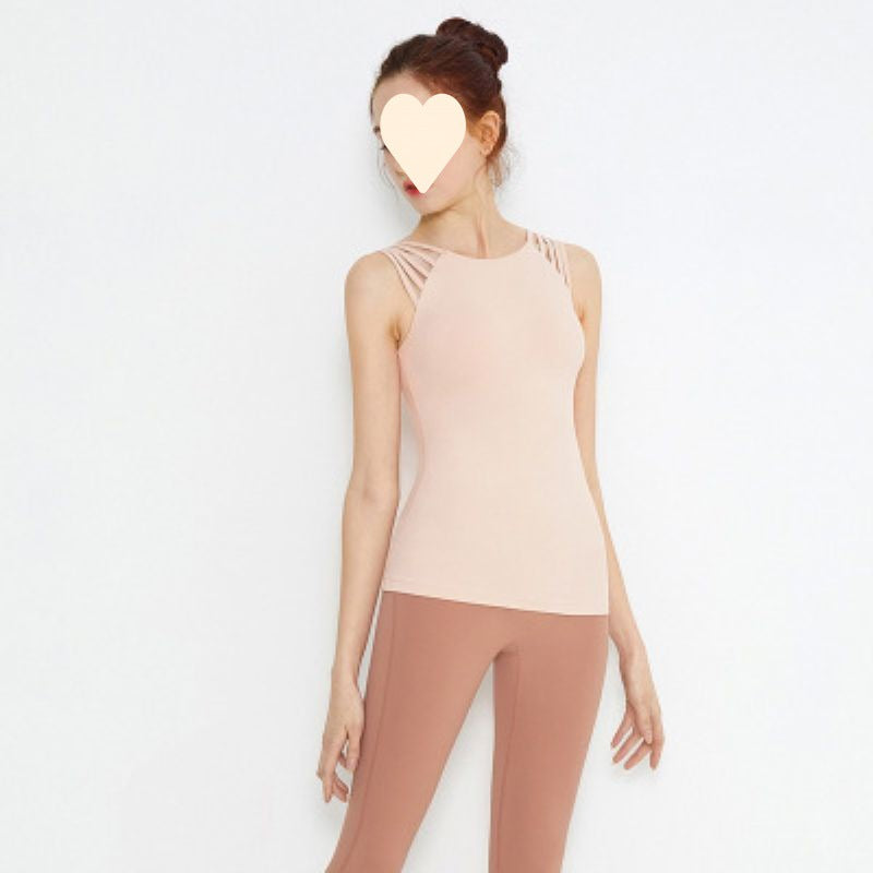 Elastic Slimming Yoga Jacket Vest Women's Sexy Multi-shoulder
