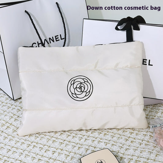 New Camellia Classic Style Hand-held Cosmetic Bag Large Capacity Good-looking Portable