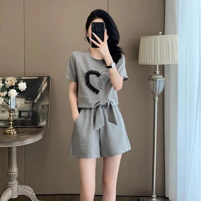Loose-fitting Casual Youth-boosting Short-sleeve Pants Two-piece Set