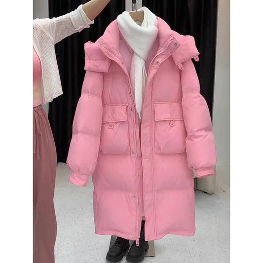 Women's Cotton-padded Mid-length Thickened Hooded Jacket
