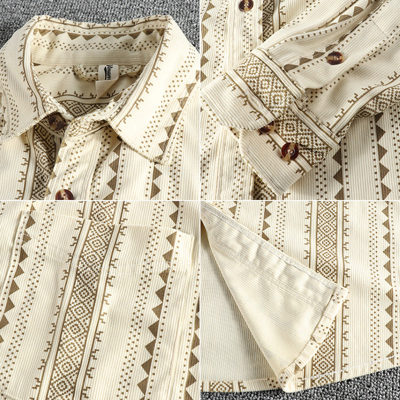 Ethnic Style Navajo Totem American Retro Casual Men's Shirt