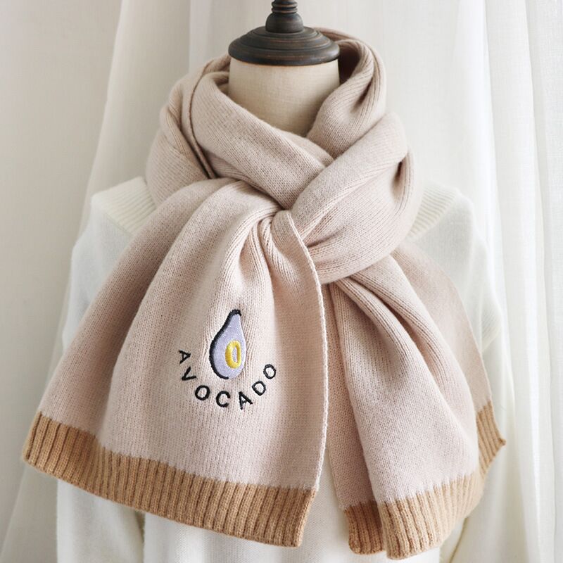 Knitted Scarf In Japanese Autumn And Winter