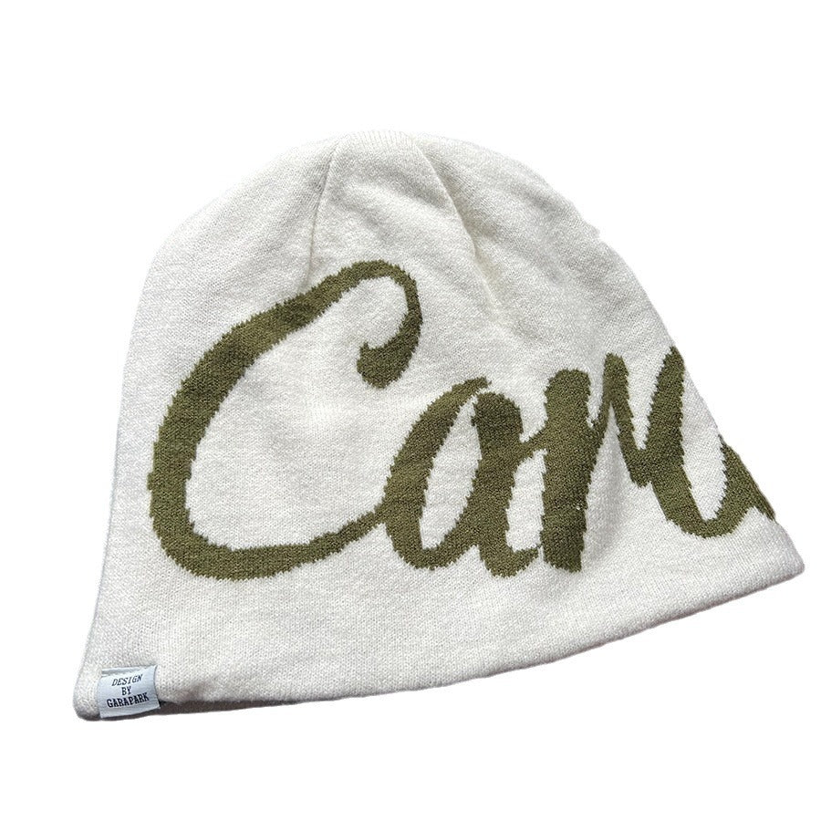 American Street Sleeve Cap Thick Double Layer Beanie Hat