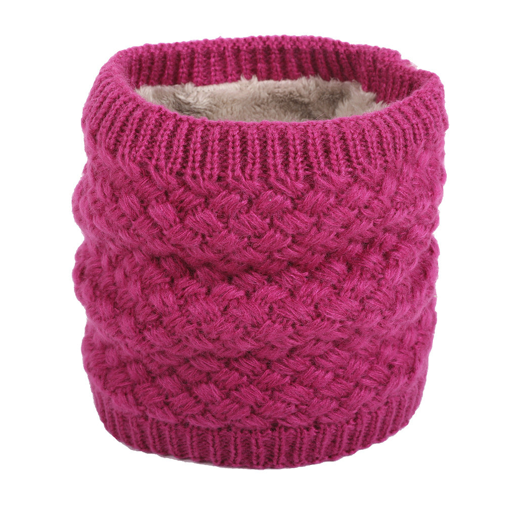 Winter plus velvet warm wool knitted bib cover