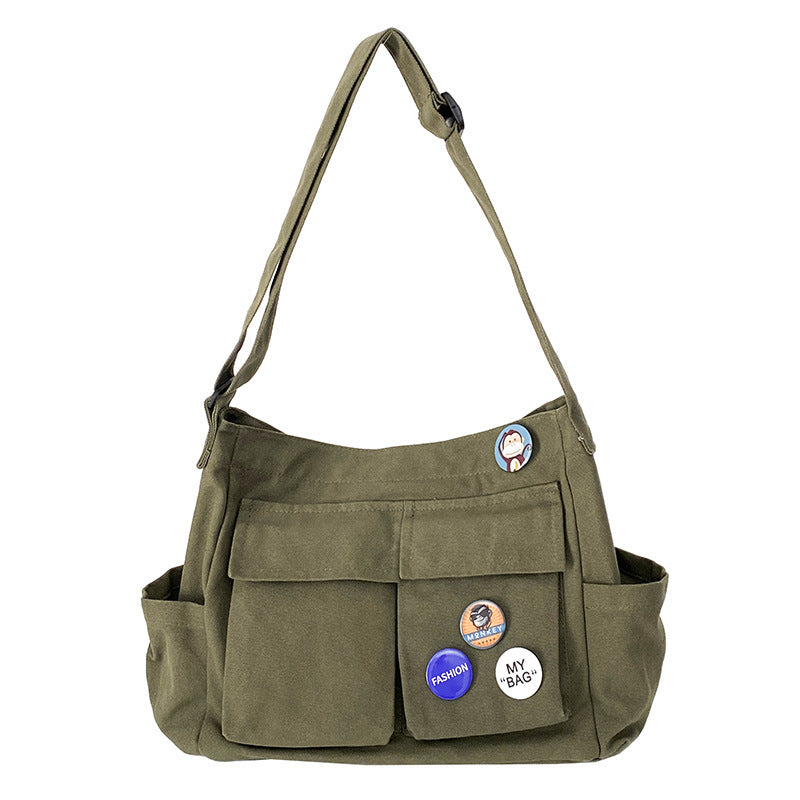 Youth All Match Large Capacity Canvas Shoulder Bag