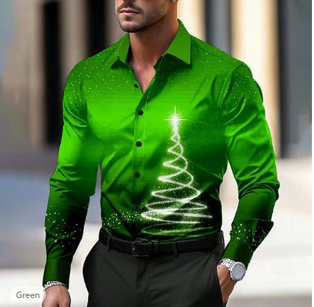 Hawaiian Shirt Printed Men's Long-sleeved Shirt