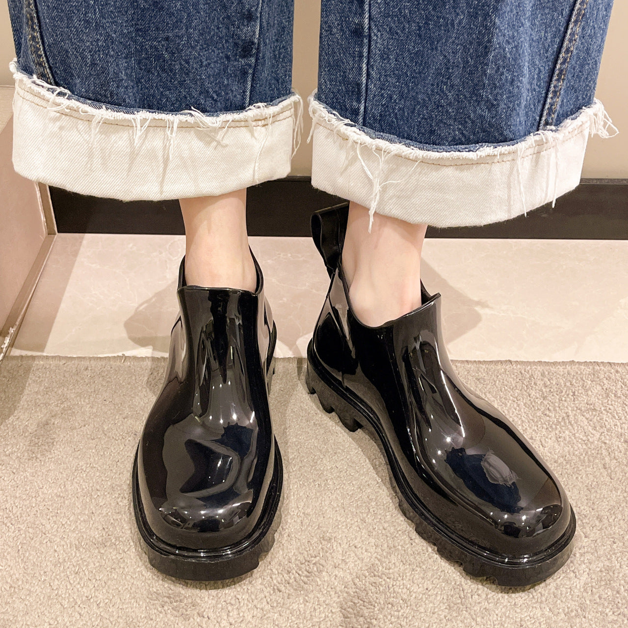 Fashion Candy Color Rubber Anti-Slip Rain Boots