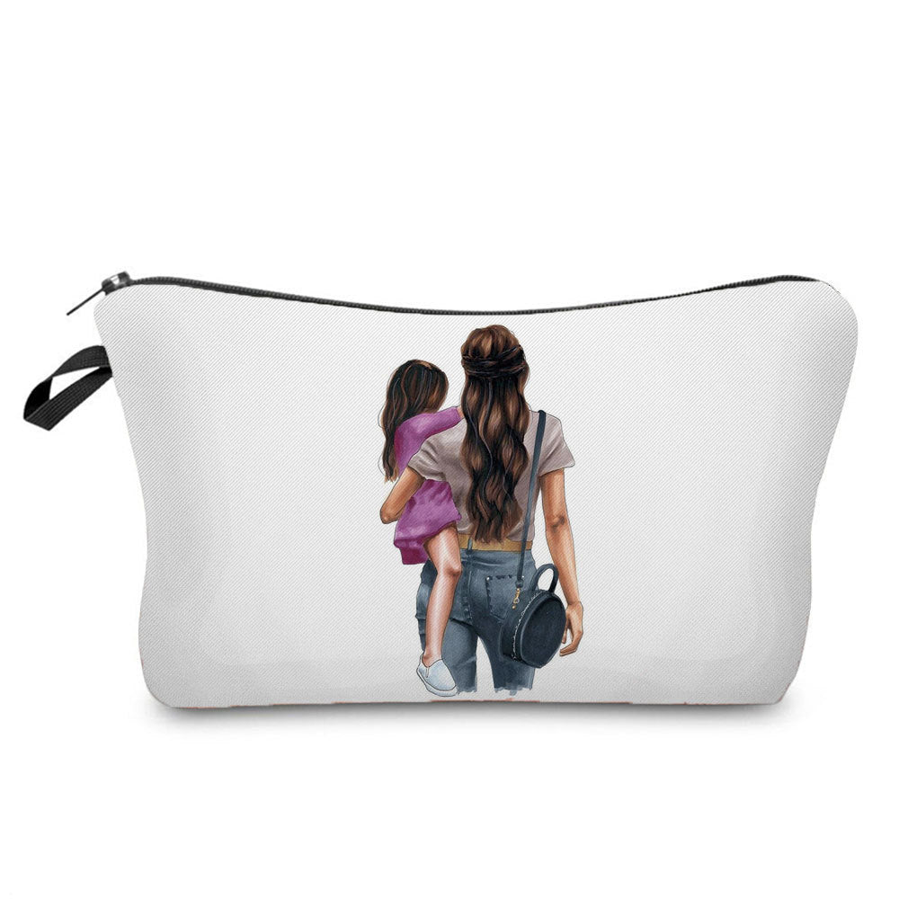 Mother And Daughter Printed Cosmetic Bag Storage And Portable