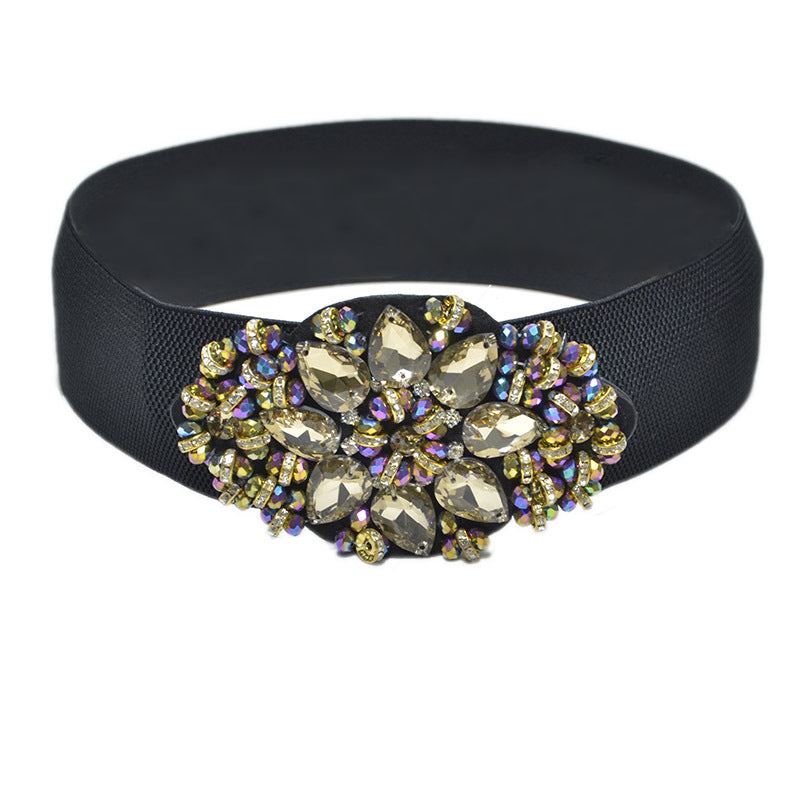 Women's Sweet And Elegant Color Rhinestone Inlaid Girdle