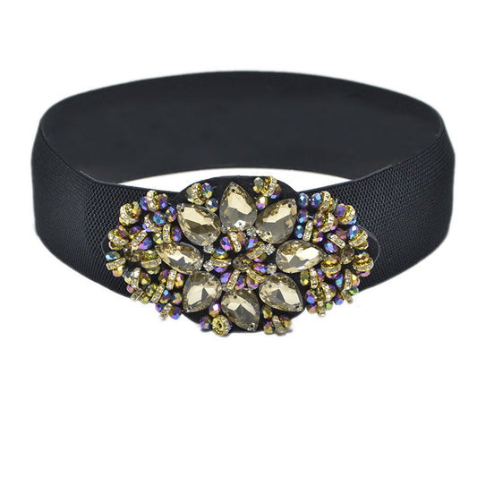 Women's Sweet And Elegant Color Rhinestone Inlaid Girdle