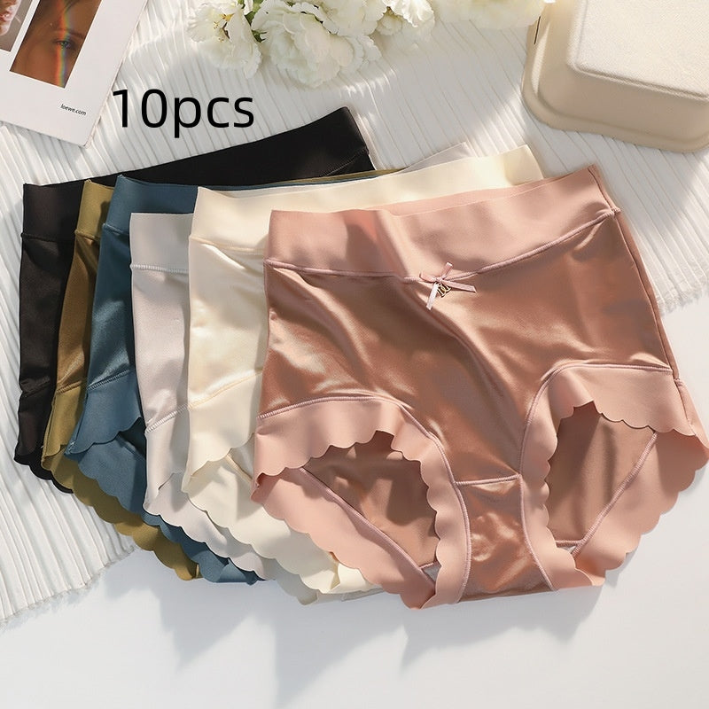 Women's Mid Waist Comfortable Satin Ice Silk Underwear