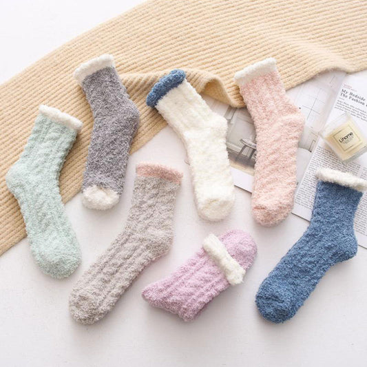 Koralfleece plus fleece gulvsokker