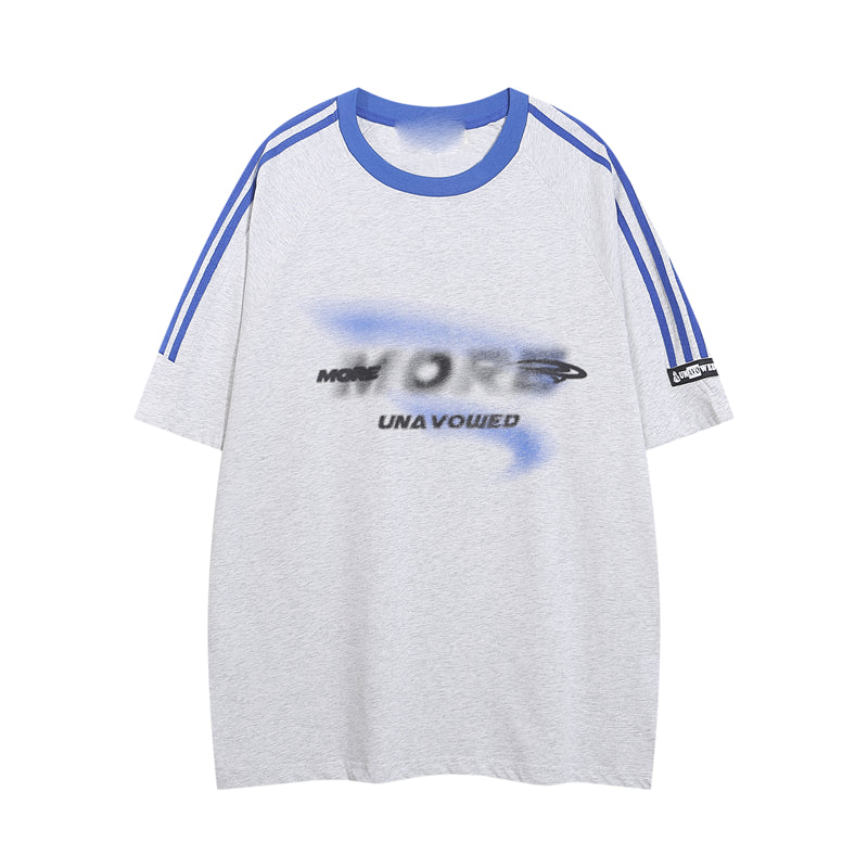 Retro Color Contrast Patchwork Design Short-sleeved T-shirt For Women