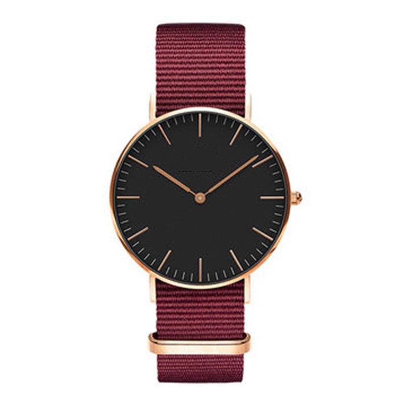 Steel strap watch double needle rose gold ultra-thin quartz men's watch
