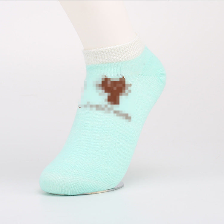 Socks children's socks light socks cartoon low help summer polyester cotton thin anti slip stealth stealth ship socks female wholesale