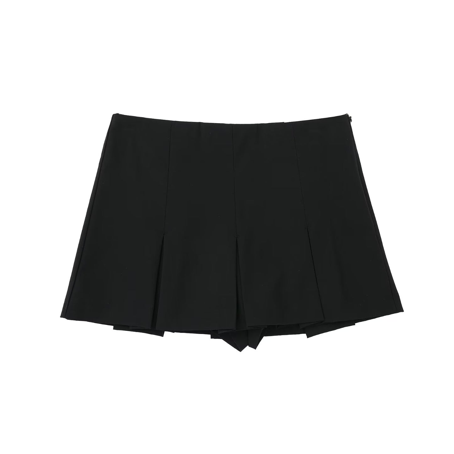 European And American Style High Waisted Wide Pleated Pants Skirt