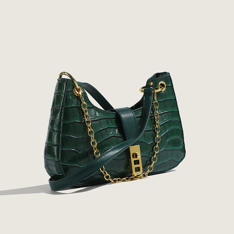 Fashionable Stone Pattern High-grade Shoulder Underarm Small Square Bag