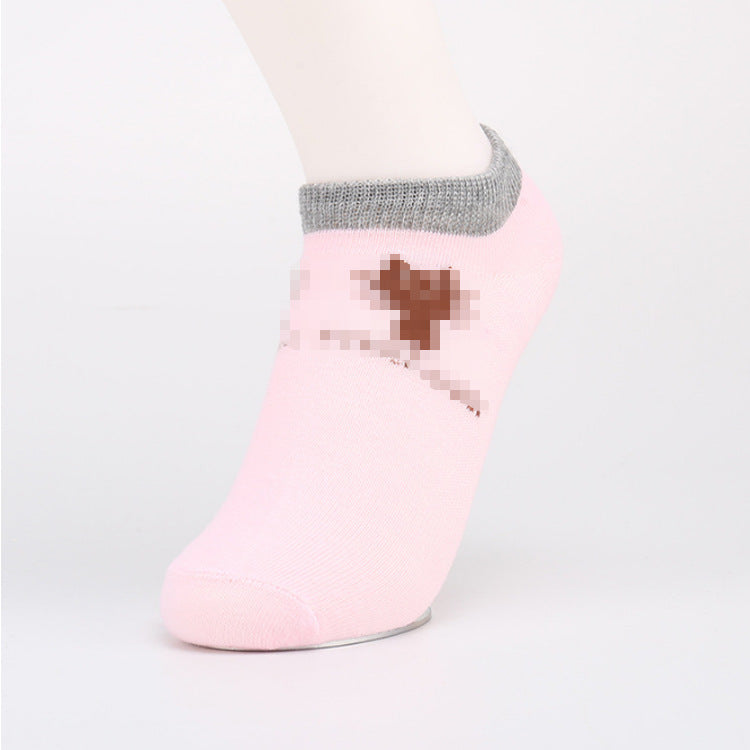 Socks children's socks light socks cartoon low help summer polyester cotton thin anti slip stealth stealth ship socks female wholesale