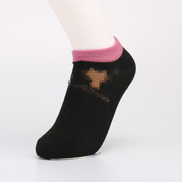Socks children's socks light socks cartoon low help summer polyester cotton thin anti slip stealth stealth ship socks female wholesale