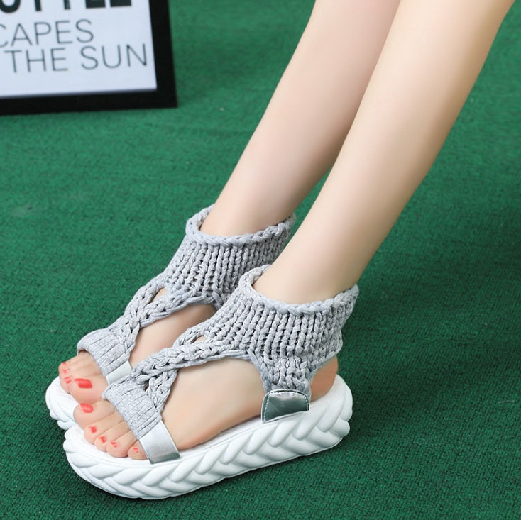Knitted wool sandals