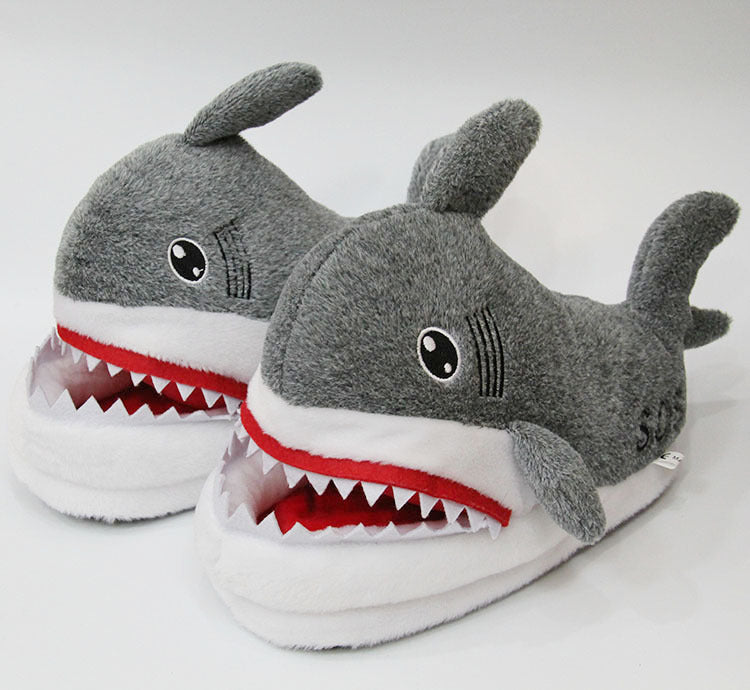 Bag heel plush shark slippers