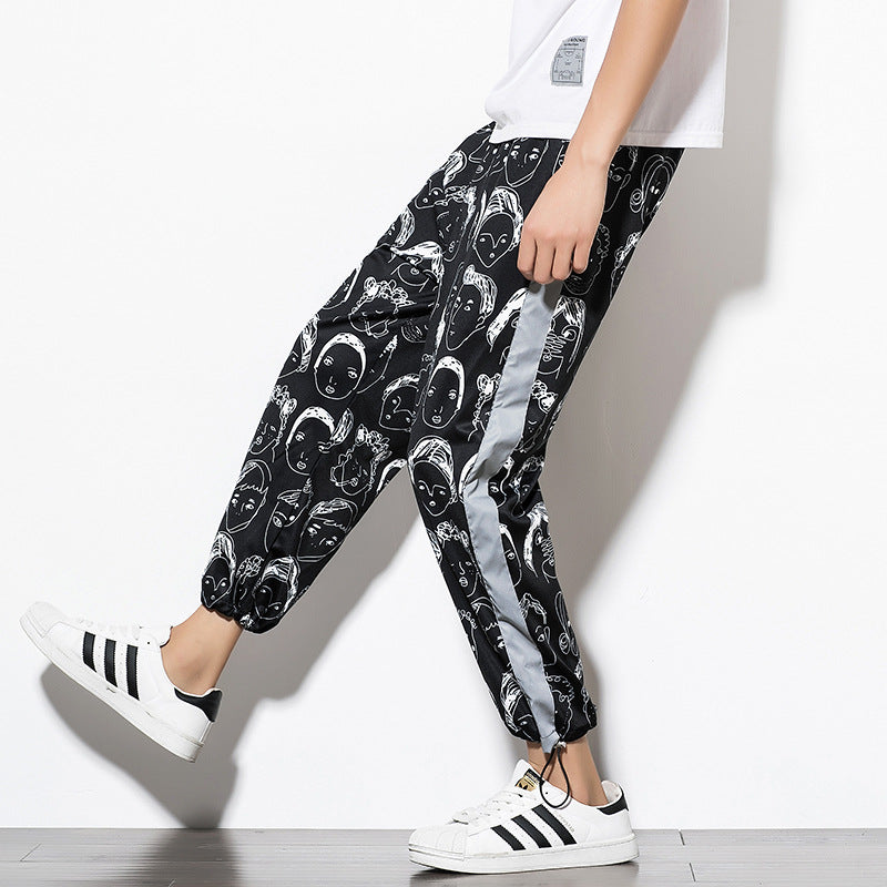 Luminous stripe trousers