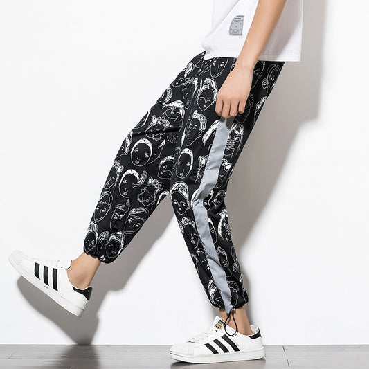 Luminous stripe trousers