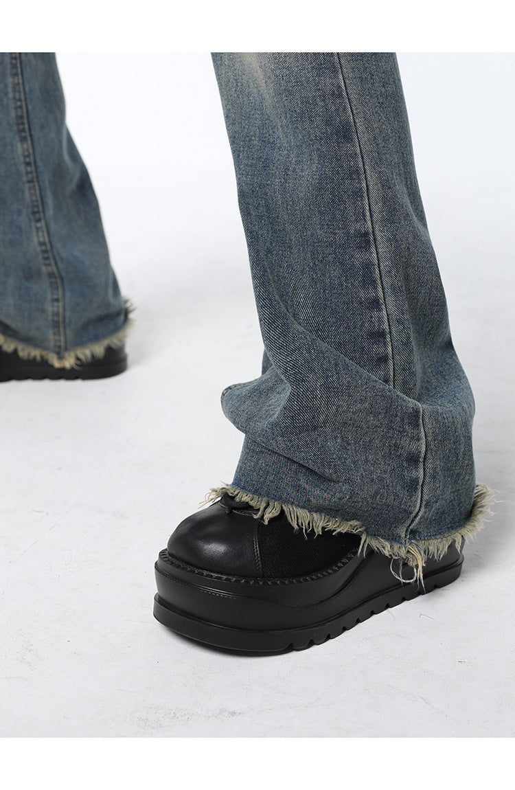 Women's Rough Edged Micro Flare Jeans