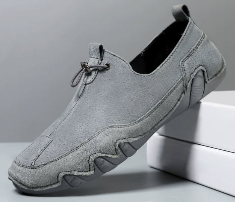 Herresko i læder, afslappede, åndbare, slip-on